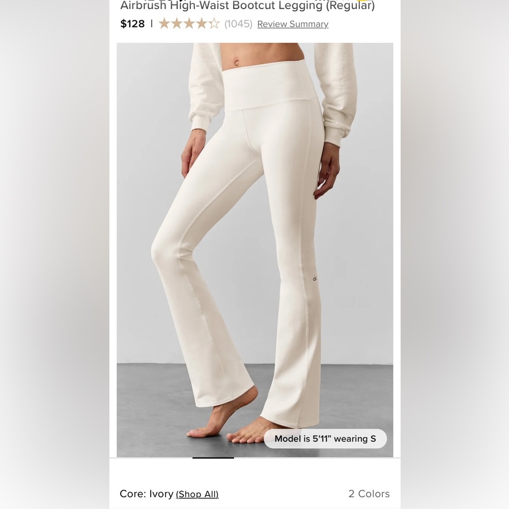 Airbrush High-Waist Bootcut Legging (Regular) Ivory M